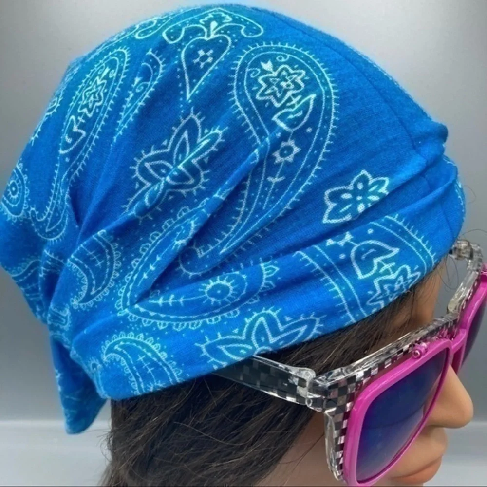 💋 Blue bandanna hair scarf wrap NWOT